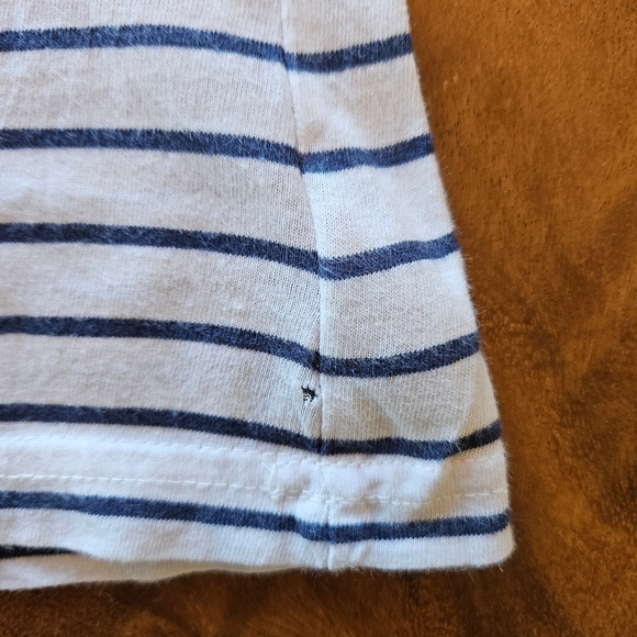 Boys Polo Ralph Lauren White Navy Blue Striped Short Sleeve Tee Size 8 - Picture 4 of 6